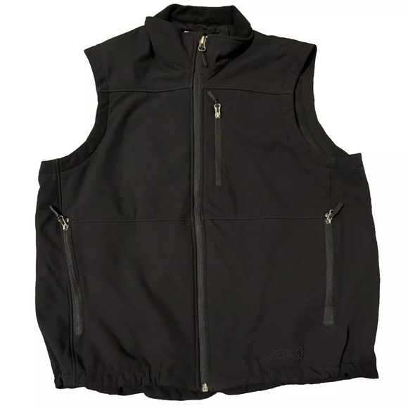 RAFTER‎ C Vest Men’s Large Black Cowboy Softshell Bonded Full Zipper - Picture 1 of 6